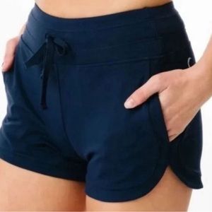 ZYIA Navy Hybrid Drawstring Athletic Lounge Shorts- Size Large